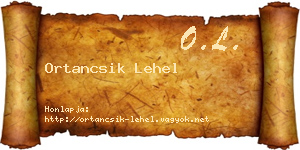 Ortancsik Lehel névjegykártya